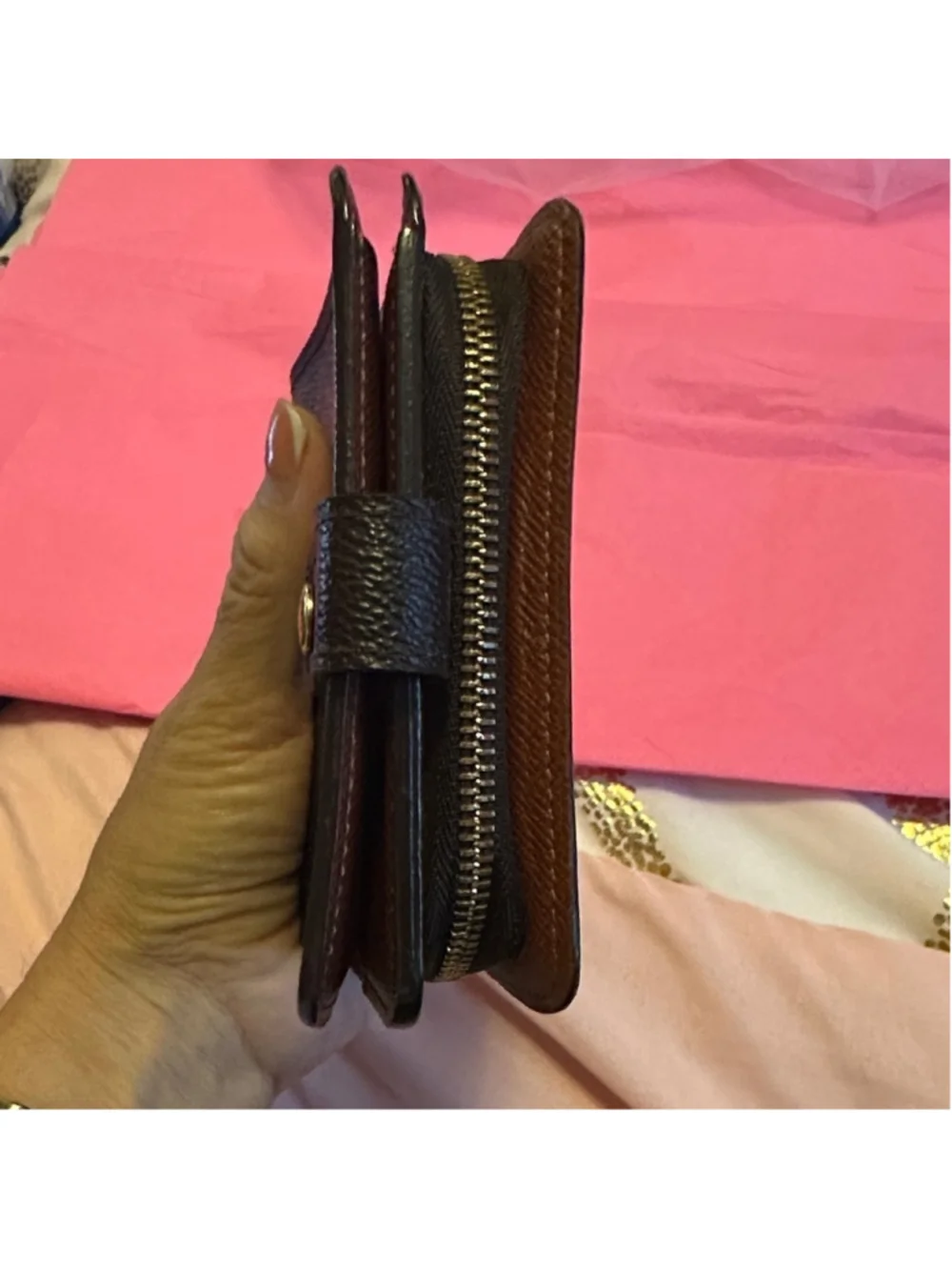 Louis Vuitton Brown and Gold Monogram Wallet